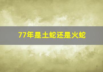 77年是土蛇还是火蛇