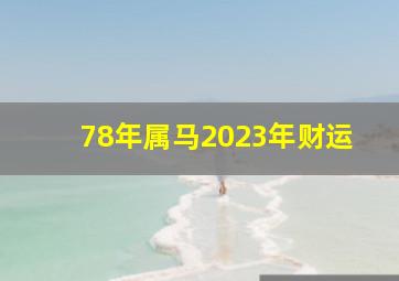 78年属马2023年财运