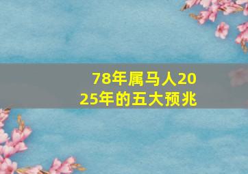 78年属马人2025年的五大预兆