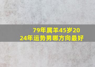 79年属羊45岁2024年运势男哪方向最好