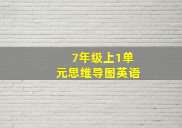 7年级上1单元思维导图英语