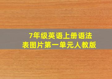 7年级英语上册语法表图片第一单元人教版