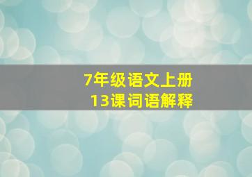 7年级语文上册13课词语解释