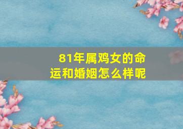 81年属鸡女的命运和婚姻怎么样呢