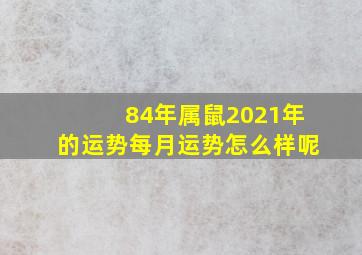 84年属鼠2021年的运势每月运势怎么样呢