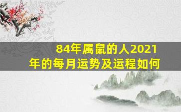 84年属鼠的人2021年的每月运势及运程如何