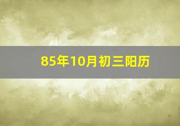 85年10月初三阳历