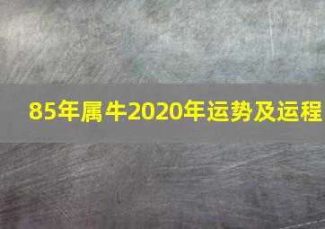 85年属牛2020年运势及运程