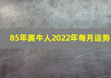 85年属牛人2022年每月运势