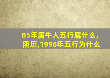 85年属牛人五行属什么,阴历,1996年五行为什么