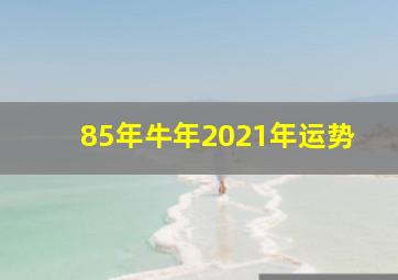 85年牛年2021年运势