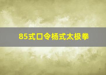 85式口令杨式太极拳