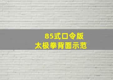 85式口令版太极拳背面示范