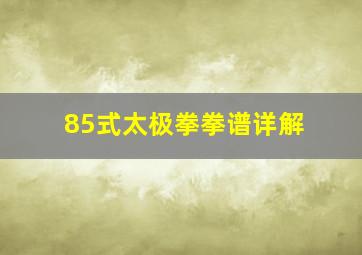 85式太极拳拳谱详解