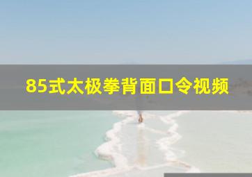 85式太极拳背面口令视频