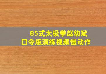 85式太极拳赵幼斌口令版演练视频慢动作