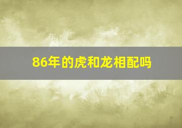 86年的虎和龙相配吗