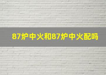 87炉中火和87炉中火配吗