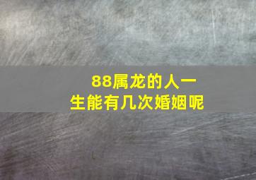 88属龙的人一生能有几次婚姻呢