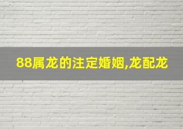 88属龙的注定婚姻,龙配龙