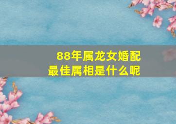 88年属龙女婚配最佳属相是什么呢