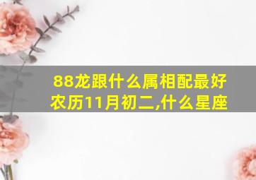 88龙跟什么属相配最好农历11月初二,什么星座