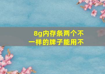 8g内存条两个不一样的牌子能用不