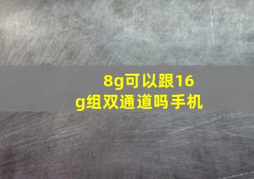 8g可以跟16g组双通道吗手机