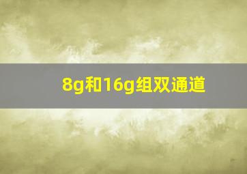 8g和16g组双通道