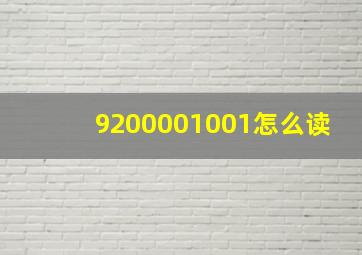 9200001001怎么读