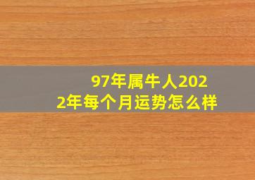 97年属牛人2022年每个月运势怎么样