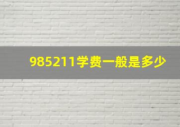 985211学费一般是多少