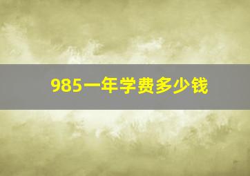 985一年学费多少钱