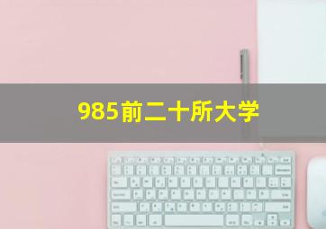 985前二十所大学