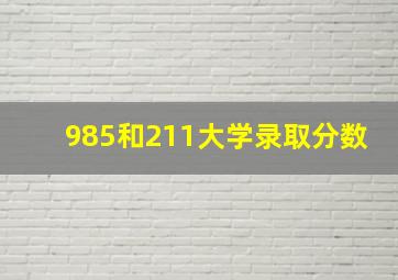 985和211大学录取分数