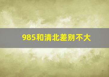 985和清北差别不大