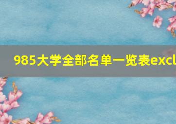 985大学全部名单一览表excl