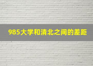 985大学和清北之间的差距