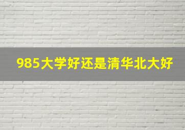 985大学好还是清华北大好