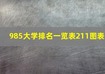 985大学排名一览表211图表