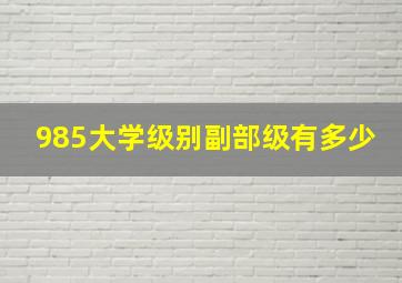 985大学级别副部级有多少