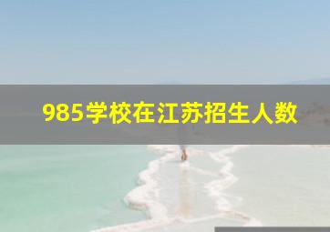 985学校在江苏招生人数