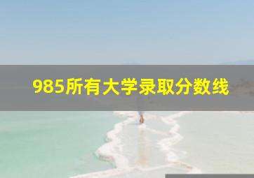 985所有大学录取分数线