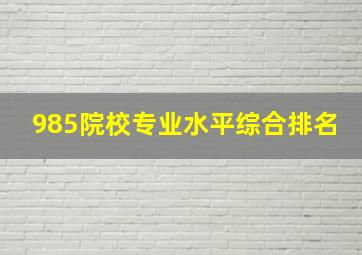 985院校专业水平综合排名