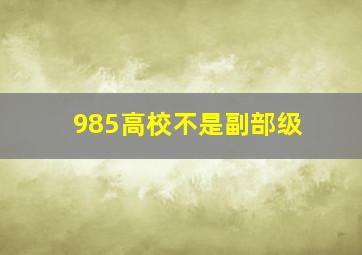 985高校不是副部级