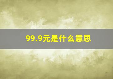 99.9元是什么意思