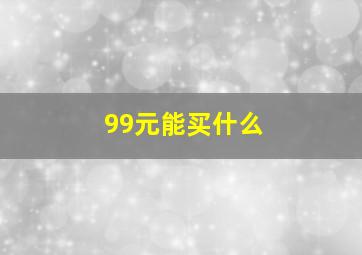 99元能买什么