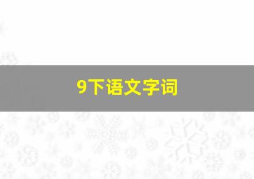 9下语文字词