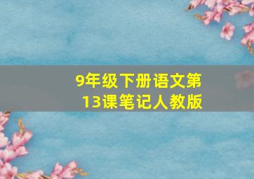 9年级下册语文第13课笔记人教版