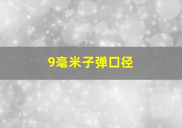 9毫米子弹口径